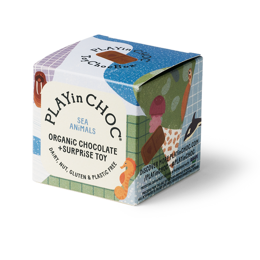 PLAYinCHOC Sea Animals, 2x10g Bio-Chocolate+Surprise Toy