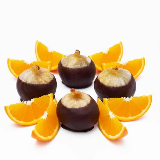 Chocolate figs with orange - 4 pieces