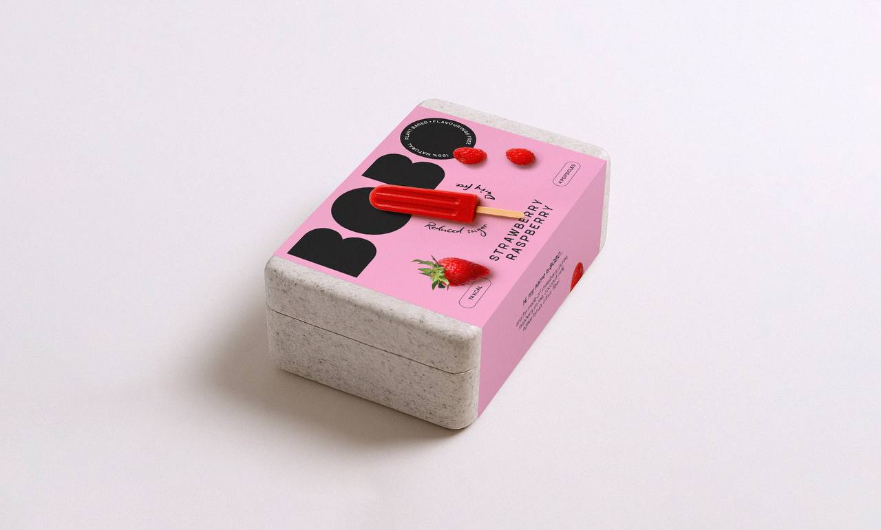 Strawberry Raspberry Pops box - 4 pieces