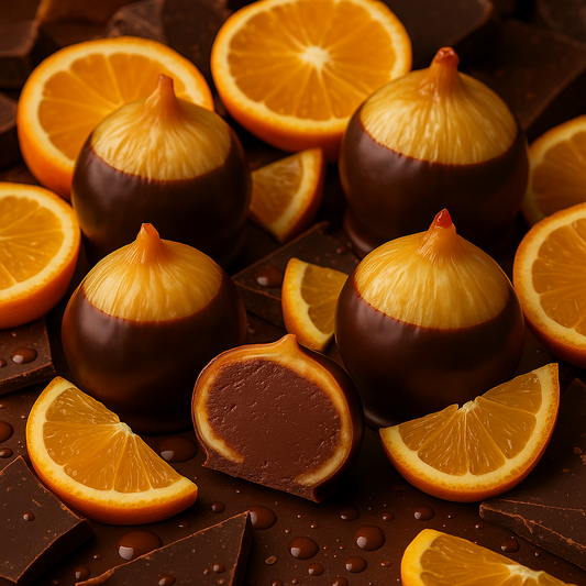 Chocolate fig with oranges
