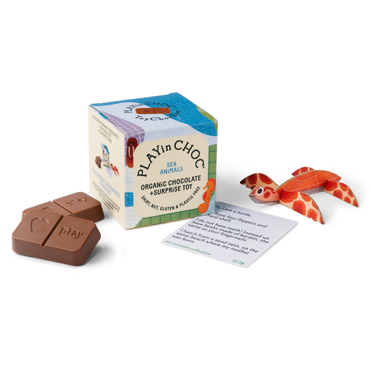 PLAYinCHOC Sea Animals, 2x10g Bio-Chocolate+Surprise Toy