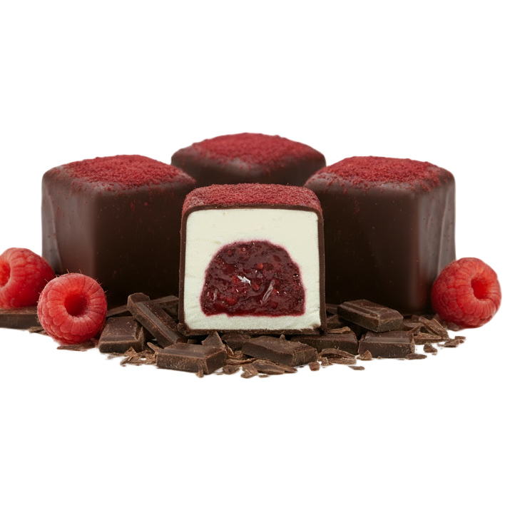 Raspberry cashew cream bars - 4 pieces