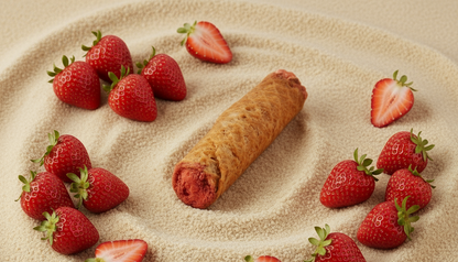 Wafer roll with strawberry cream