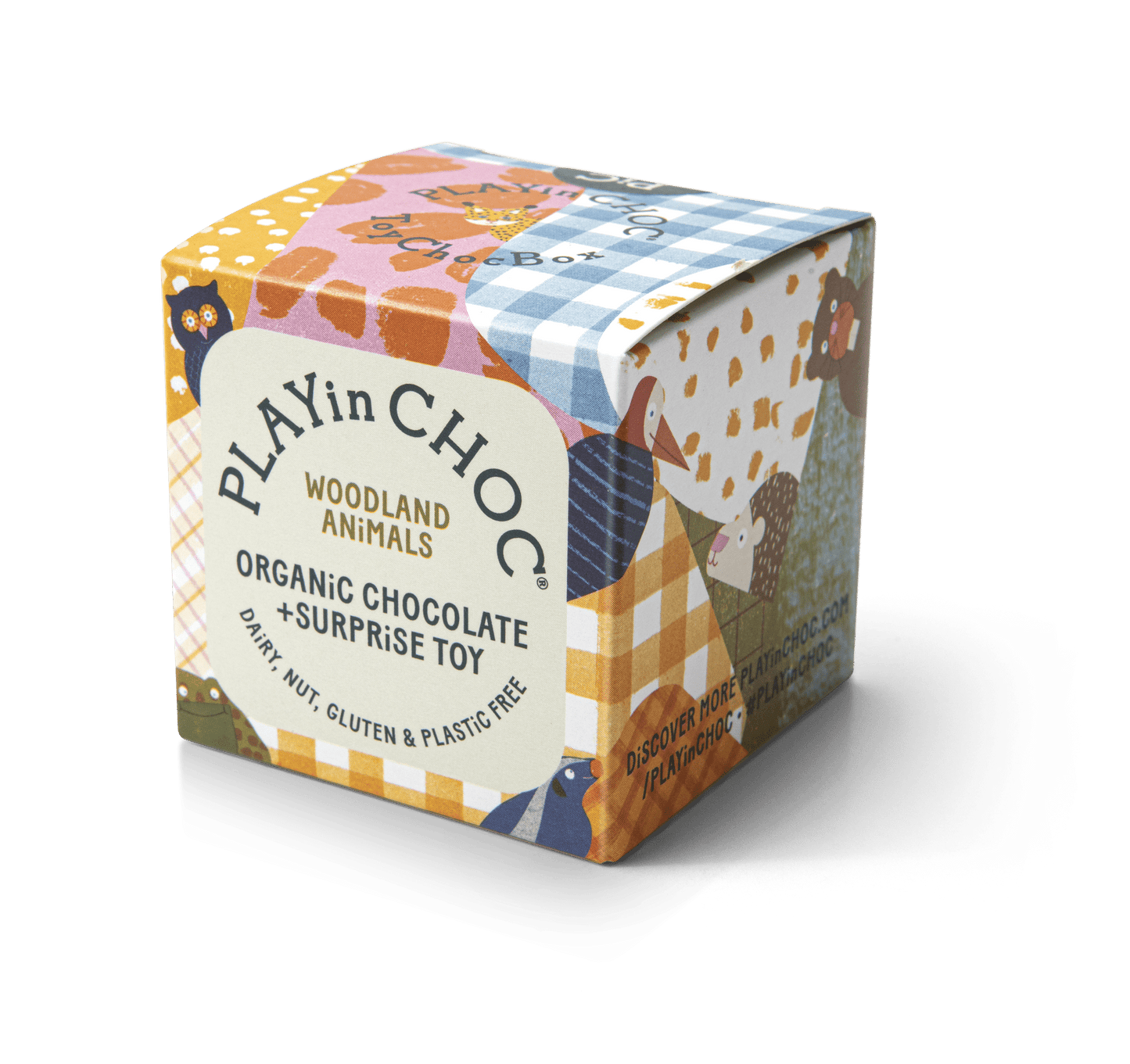 PLAYinCHOC Woodland Animals, 2x10g Bio-Chocolate+Surprise Toy